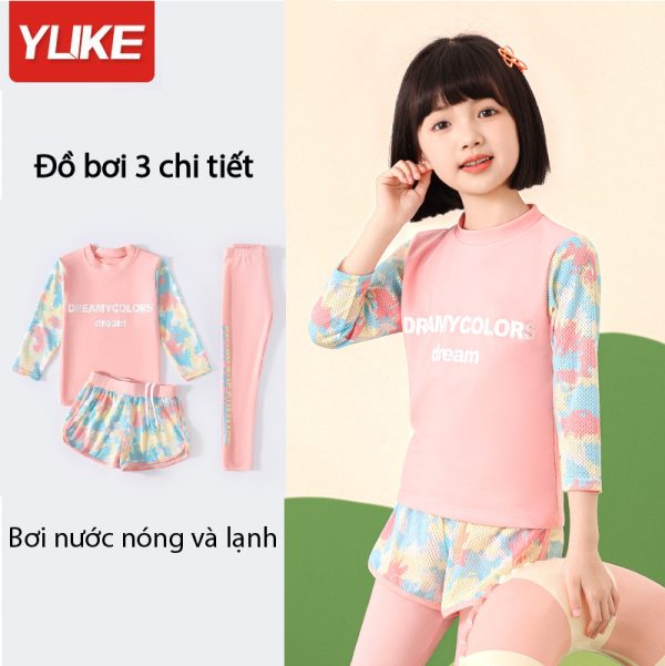Bộ Đồ Bơi Trẻ Em YLIKE Dài Tay 3 Chi Tiết