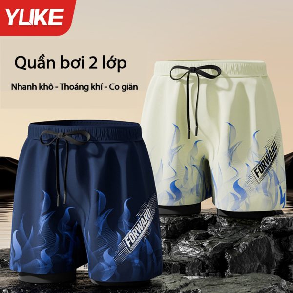 Quần Bơi Nam YLIKE 2 Lớp Thoáng Khí Nhanh Khô Kín Đáo - Hình ảnh 3