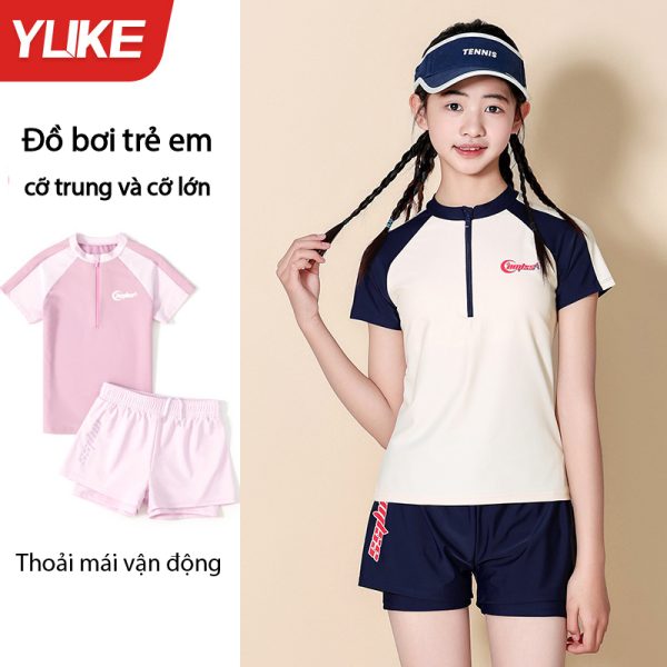 Bộ Đồ Bơi Bé Gái YLIKE Cộc Tay Có Đệm Ngực