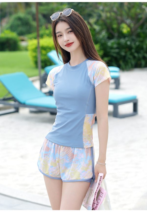 Đồ Bơi Nữ YLIKE Cộc Tay Quần 2 Lớp Có Đệm Ngực - Hình ảnh 6