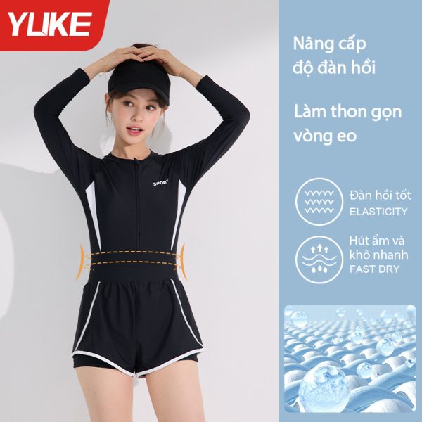 Đồ Bơi Nữ Dài Tay YLIKE Có Đệm Ngực Quần - Hình ảnh 2