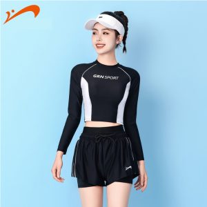 Đồ Bơi Nữ YLIKE Dài Tay Có Đệm Ngực Quần 2 Lớp