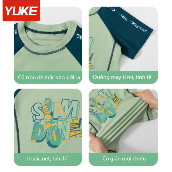 Bộ Đồ Bơi Bé Trai YLIKE Cộc Tay Slam Dunk - Hình ảnh 4