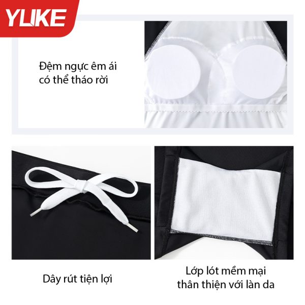 Đồ Bơi Nữ YLIKE Cộc Tay Có Đệm Ngực Quần 2 Lớp Kín Đáo - Hình ảnh 7