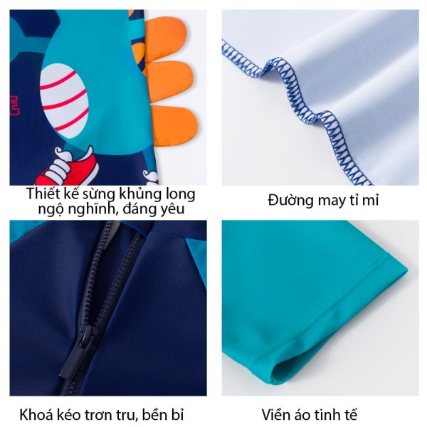 Bộ Đồ Bơi Trẻ Em YLIKE Cộc Tay Liền Thân - Hình ảnh 5
