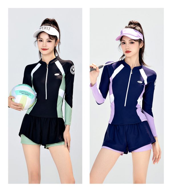 Đồ Bơi Nữ Dài Tay YLIKE Quần Bơi 2 Lớp Có Đệm Ngực - Hình ảnh 6