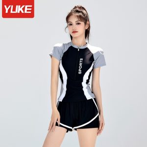 Đồ Bơi Nữ Dài Tay YLIKE Có Đệm Ngực Quần 2 Lớp Kín Đáo
