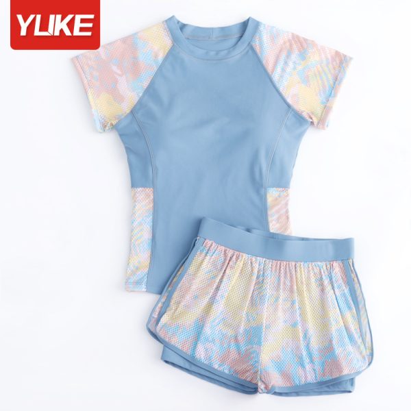 Đồ Bơi Nữ YLIKE Cộc Tay Quần 2 Lớp Có Đệm Ngực - Hình ảnh 3