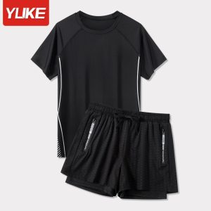 Bộ Đồ Bơi Nam YLIKE Áo Cộc Tay Quần 2 Lớp