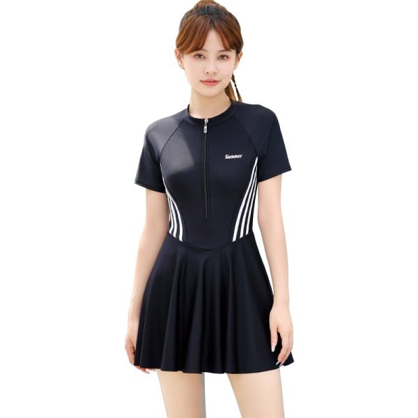 Đồ Bơi Nữ YLIKE Cộc Tay Váy Quần 2 Lớp Có Đệm Ngực - Hình ảnh 6
