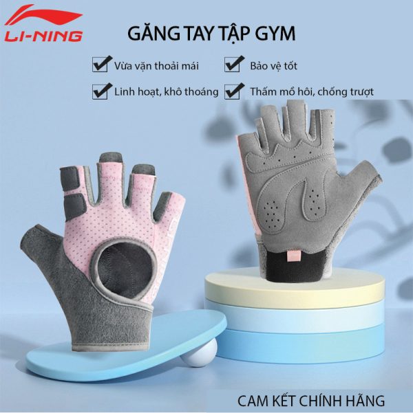 Găng Tay Tập Gym Nam Nữ LI-NING 1 Đôi Bao Tay Hở Nửa Ngón - Hình ảnh 7