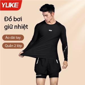 Bộ Đồ Bơi Nam YLIKE Dài Tay Quần 2 Lớp