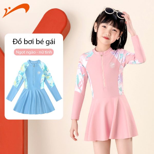 Bộ Đồ Bơi Cho Bé Gái YLIKE Dài Tay