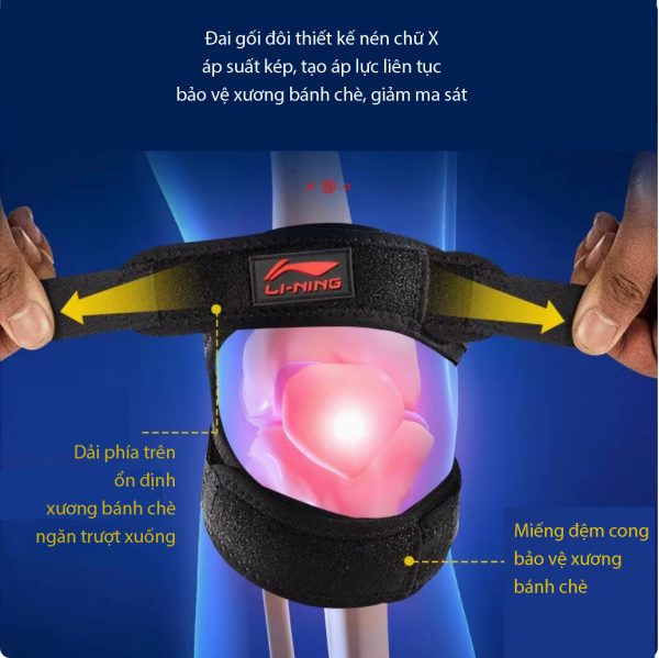 Đai Gối LI-NING Bảo Vệ Xương Bánh Chè Và Đầu Gối - Hình ảnh 8