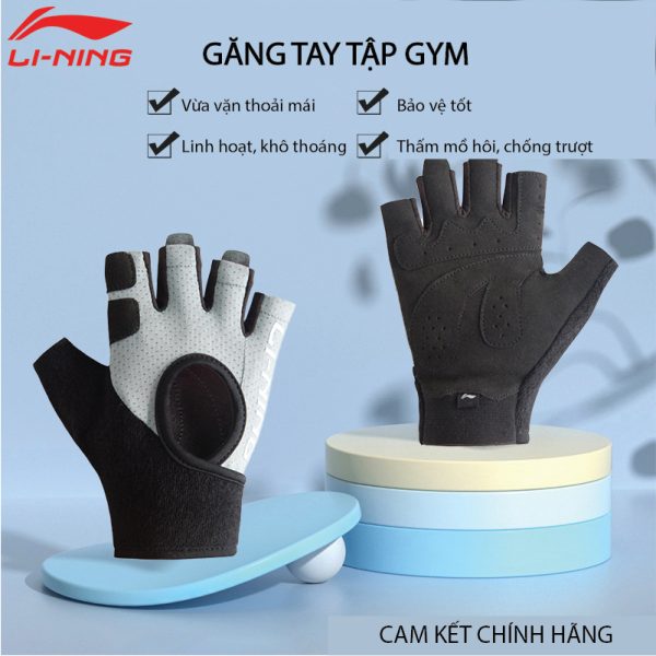 Găng Tay Tập Gym Nam Nữ LI-NING 1 Đôi Bao Tay Hở Nửa Ngón - Hình ảnh 6