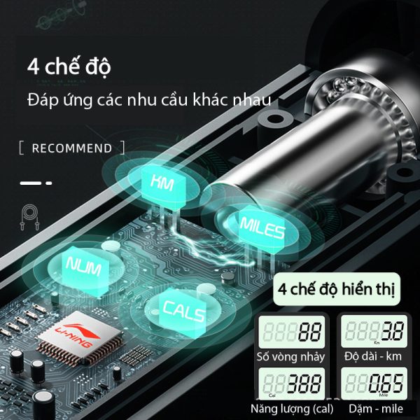 Dây Nhảy Đếm Bước LI-NING Tặng Túi Đựng Cho Trẻ Em Và Người Lớn - Hình ảnh 2