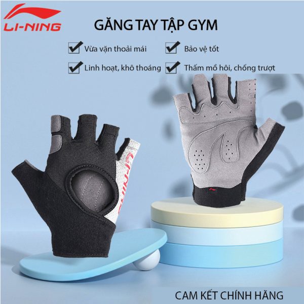 Găng Tay Tập Gym Nam Nữ LI-NING 1 Đôi Bao Tay Hở Nửa Ngón - Hình ảnh 5
