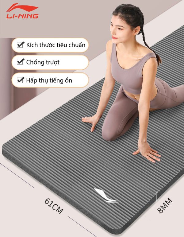 Thảm Tập LI-NING Chống Trượt Chống Ồn Dày 8mm - Hình ảnh 3