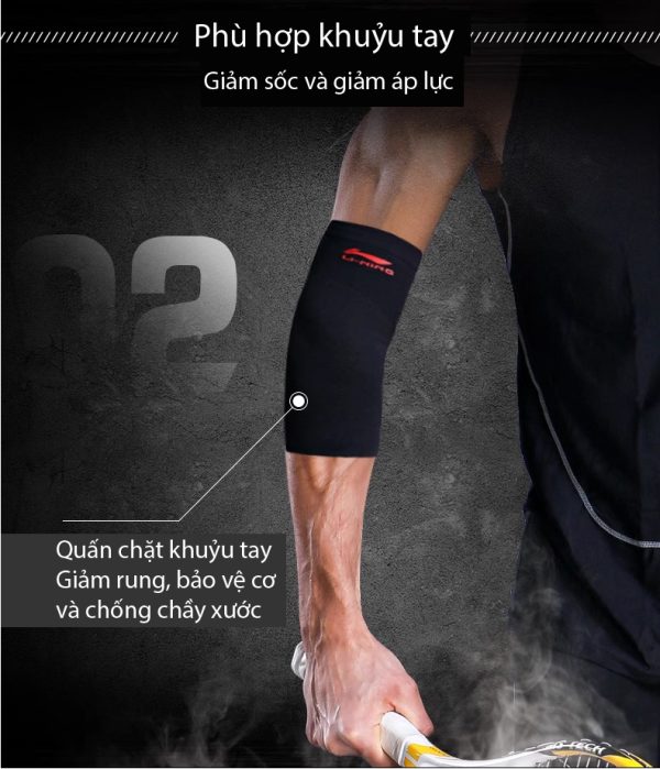 Băng Khuỷu Tay Thể Thao LI-NING Thấm Mồ Hôi Thoáng Khí Bảo Vệ Khuỷu Tay - Hình ảnh 4