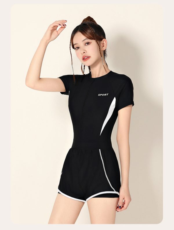 Đồ Bơi Nữ YLIKE Cộc tay Quần 2 Lớp Thon Gọn Vòng Eo Bộ Bơi Nữ Kín Đáo Chống Nắng - Hình ảnh 6