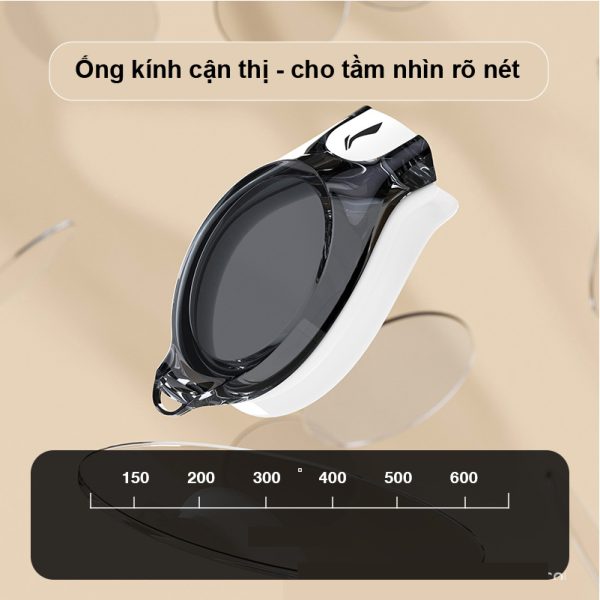 Kính Bơi Cận Thị LI-NING Độ Nét Cao Tặng Kèm Nút Tai - Hình ảnh 5