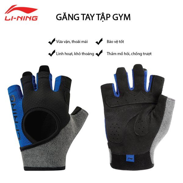 Găng Tay Tập Gym Nam Nữ LI-NING 1 Đôi Bao Tay Hở Nửa Ngón - Hình ảnh 8