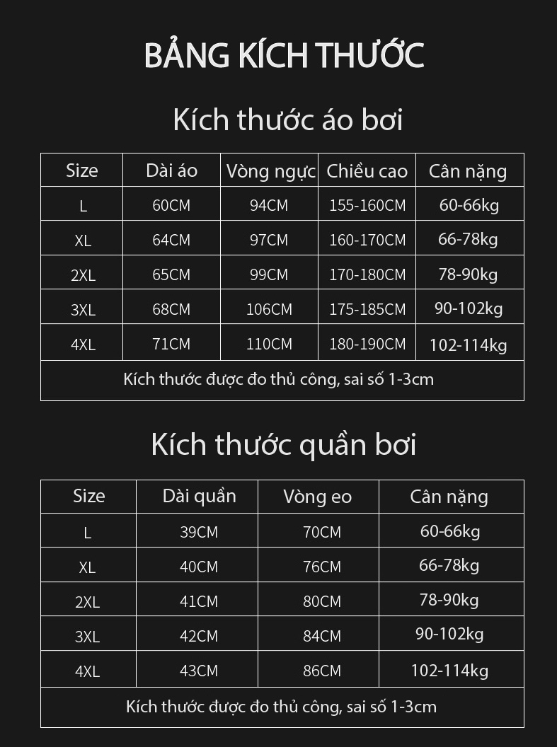 Bộ Đồ Bơi Nam YLIKE Dài Tay Quần 2 Lớp - Ảnh kích thước