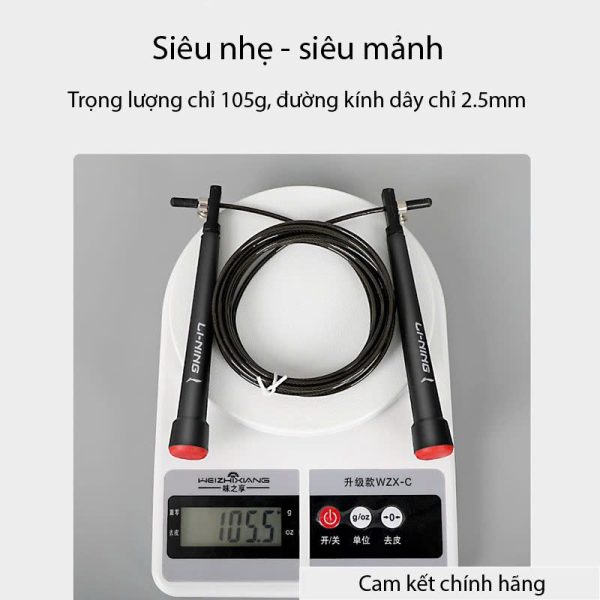 Dây Nhảy LI-NING Người Lớn Trẻ Em Tay Cầm Nhỏ - Hình ảnh 2