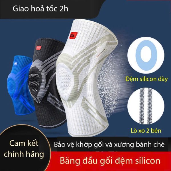 Bó Gối Thể Thao LI-NING Đệm Silicon Dày Lò Xo 2 Bên Bảo Vệ Đầu Gối