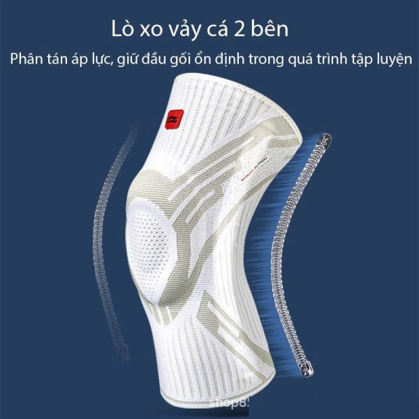 Bó Gối Thể Thao LI-NING Đệm Silicon Dày Lò Xo 2 Bên Bảo Vệ Đầu Gối - Hình ảnh 3